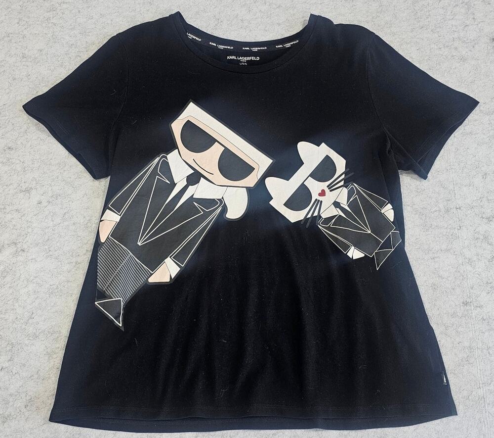 Black Karl Lagerfeld Choupette Graphic Tee Short Sleeve Black